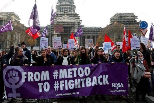 Protes Kekerasan Terhadap Wanita di Brussels