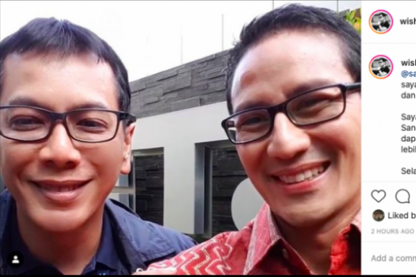 Dicopot Jokowi, Wishnutama Langsung Pajang Foto Bareng Sandiaga Uno
