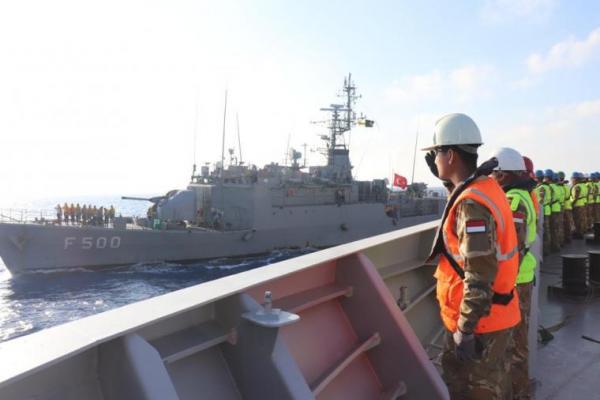 Kapal Perang Indonesia dan Turki Latihan Bersama di Lebanon