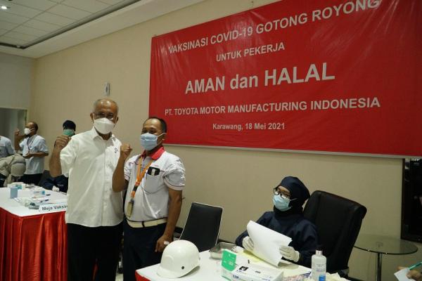 Ribuan Keluarga dan Karyawan TMMIN Diberi Vaksin Covid-19