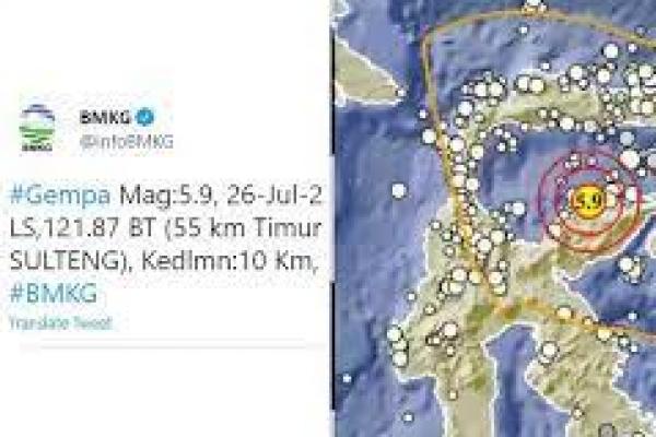 Gempa M 5,9 Guncang Sulawesi Tengah