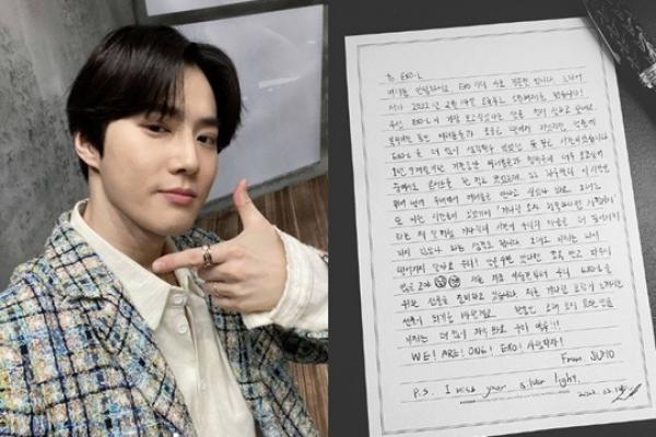 Suho EXO Ungkap Rasa Terimakasih ke Penggemar Lewat Surat