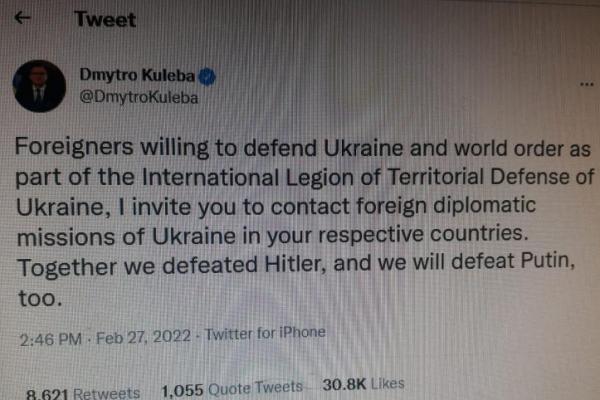 Ukraina Ajak Orang Asing Bertempur Melawan Rusia