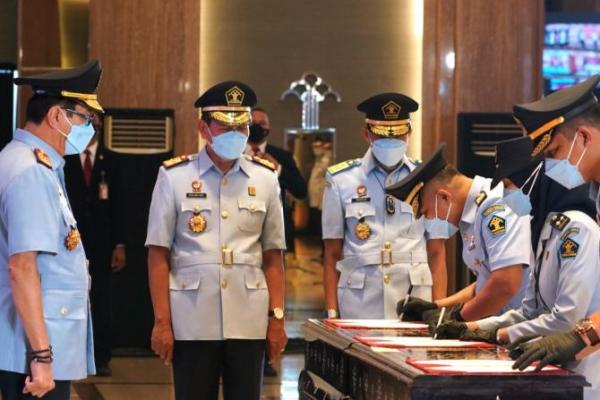 Menkumham Yasonna Beri Minta Empat Hal Kepada 5 Pimpinan Tinggi Pratama DJKI