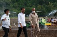 Buka Lahan Baru, Jokowi Tanam Jagung di Lokasi Food Estate di Perbatasan RI-Timor Leste