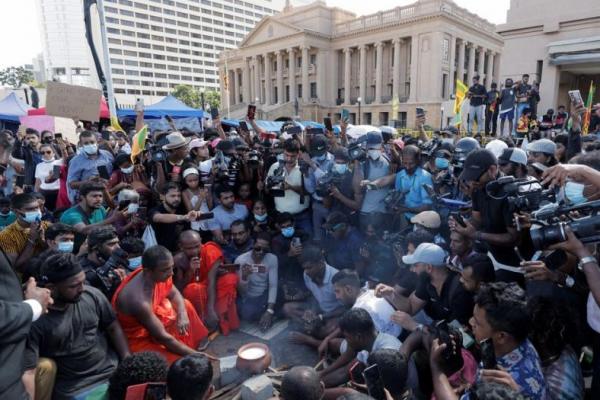 Warga Sri Lanka Rayakan Tahun Baru di Lokasi Protes Anti Pemerintah