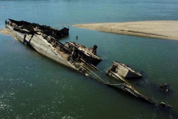 Sungai Danube Menyusut, Kapal Perang Jerman yang Tenggelam Kini Terlihat