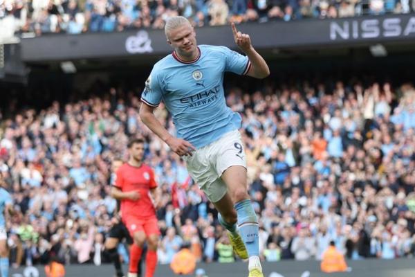 Erling Haaland mencetak brace, satu gol lainnya disumbangkan oleh Kevin De Bruyne dalam pertandingan Liga Premier pada Sabtu saat Manchester City menekuk Brighton 3-1(foto: Manchester City) 