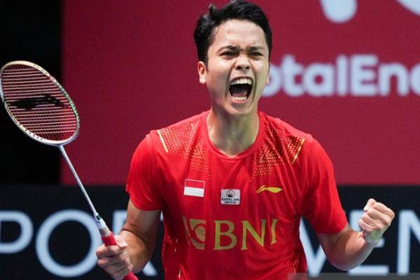 Kalahkan Wakil Singapura Ginting Melaju ke Simifinal Hylo Open