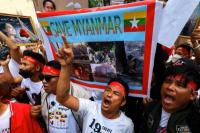 Ulang Tahun Kudeta Myanmar Ditandai Serangan Senyap Unjuk Rasa