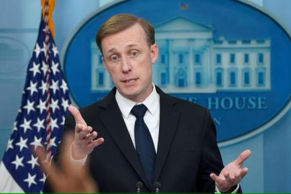 Penasihat Keamanan Nasional AS Jake Sullivan berbicara dalam konferensi pers di Gedung Putih di Washington, AS, 24 April 2023. Foto: Reuters 