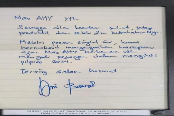 Demokrat Bagikan Surat Anies ke AHY, Begini Bunyinya