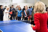 Kompetisi Persahabatan, Ratu Camilla dan Ibu Negara Prancis Brigitte Macron Tanding Tenis Meja