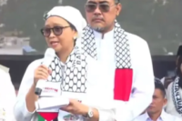 Takbir Menggema Saat Retno Marsudi Baca Puisi di Aksi Bela Palestina