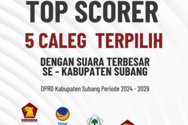 Ini 5 Caleg DPRD Subang Peraih Suara Terbanyak