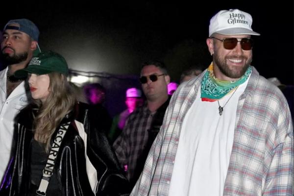 Travis Kelce Peluk Taylor Swift di Tengah Kerumunan Penonton Coachella 2024