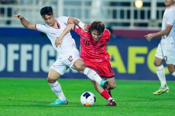 Timnas Indonesia U-23 saat menghadapi Korea Selatan di Piala Asia U-23 