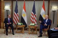 Presiden Joe Biden bertemu dengan Presiden Mesir Abdel Fattah al-Sisi di Jeddah, Arab Saudi, 16 Juli 2022. REUTERS