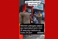 Informasi Salah, Satpol PPP Tertibkan Pom Mini Warung Madura