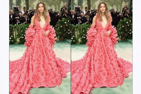 Jessica Biel di Met Gala pada 6 Mei 2024. (FOTO:DIMITRIOS KAMBOURIS/GETTY) 