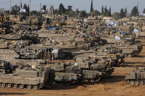 Kendaraan militer Israel terlihat di dekat Perbatasan Israel-Gaza 9 Mei 2024. REUTERS 