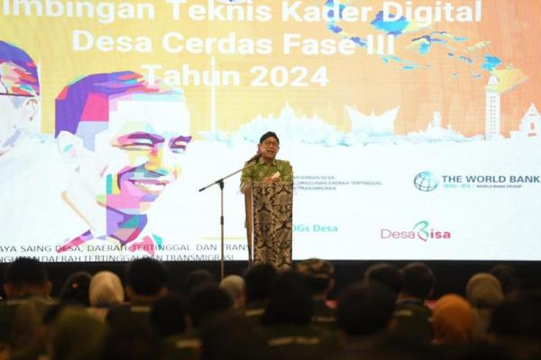 Menteri Desa Pembangunan Daerah Tertinggal dan Transmigrasi (Mendes PDTT) Abdul Halim Iskandar dalam Bimbingan Teknis (Bimtek) Kader Digital di Jakarta Barat, Sabtu (11/5/2024). (Foto: Humas Kemendes PDTT) 