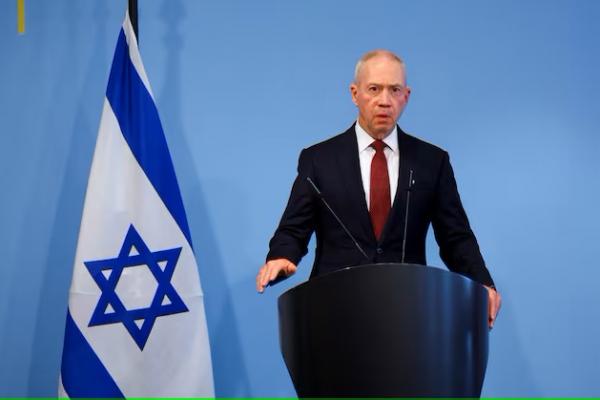 Menteri Pertahanan Israel Yoav Gallant menghadiri konferensi pers di Berlin, Jerman, 28 September 2023. REUTERS 