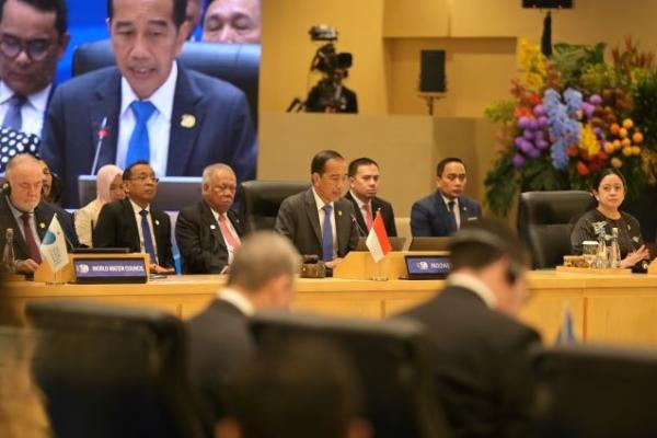 Ketua DPR RI Puan Maharani, saat mengikuti agenda Rapat Tingkat Tinggi Forum Air Dunia sebagai wakil dari Inter-Parliamentary Union (IPU) di Nusa Dua, Bali, Senin (20/5/2024). Foto: dpr 