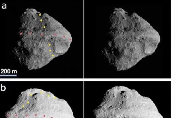 Asteroid Dinkinesh, penghuni sabuk asteroid utama tata surya, terlihat dalam beberapa gambar yang diambil oleh Pesawat Luar Angkasa Lucy NASA pada 1 November 2023. 