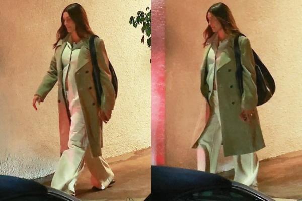 Perlihatkan Baby Bump, Hailey Bieber Keluar dari Restoran Sushi Tanpa Justin Bieber