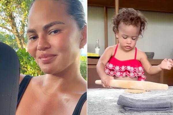 Libur Hari Kemerdekaan AS, Chrissy Teigen dan Putrinya Esti Bikin Kue Lucu