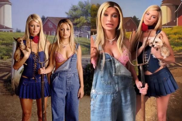 Rayakan Halloween, Kendall Jenner dan Hailey Bieber tampil ala Paris Hilton-Nicole Richie