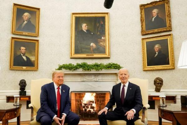 Disambut Ramah di Gedung Putih, Biden-Trump Langsung Bahas Ukraina