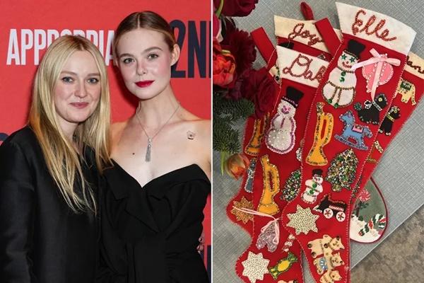 Rayakan Natal Bersama Dakota Fanning, Elle Fanning Unggah Foto Stoking Unik Berisi Hadiah