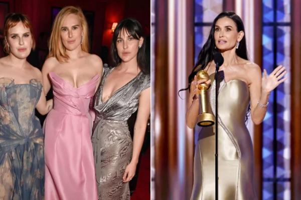 Demi Moore Menang di Golden Globes 2025, Tiga Putrinya Teriak Kegirangan
