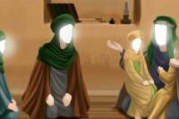 Ilustrasi - Nabi Muhammad SAW saat bersama kedua cucunya, Hasan dan Husain (Foto: Tebuireng.online)