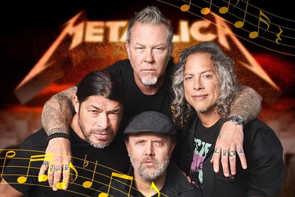 Personel Metallica (searah jarum jam): Robert Trujillo, James Hetfield, Kirk Hammet, dan Lars Ulrich. (FOTO: ZANDA RICE)
