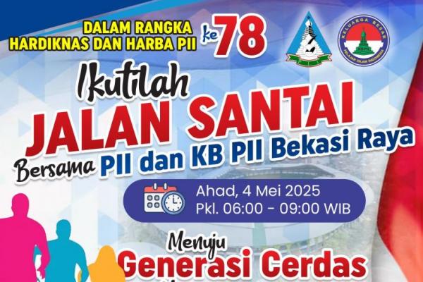Peringati Hardiknas dan Harba PII ke-78, PII Bekasi Gelar Jalan Santai Ahad
