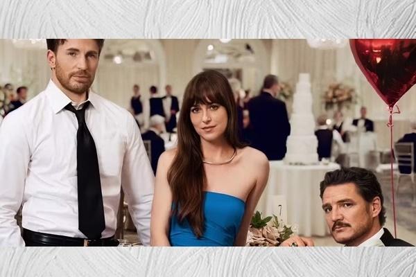 Dakota Johnson, Pedro Pascal, dan Chris Evans Ciptakan Kisah Romantis Klasik Baru `Materialists`