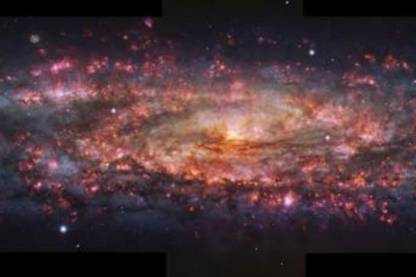 Citra seribu warna galaksi Sculptor yang diambil dengan instrumen MUSE di Teleskop Sangat Besar milik European Southern Observatory di Chili, dirilis pada 18 Juni 2025 via REUTERS. 