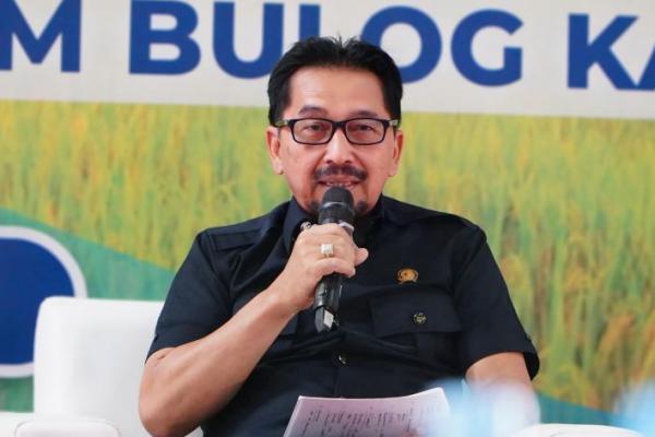 Sekretaris Utama NFA, Sarwo Edhy, saat mendampingi kunjungan kerja reses Komisi IV DPR RI di Gudang Bulog Jadirejo, Riau, Jumat (20/6/2025).(foto:NFA) 