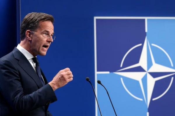 Sekretaris Jenderal NATO Mark Rutte mengadakan konferensi pers menjelang pertemuan puncak NATO, di Den Haag, Belanda 23 Juni 2025. REUTERS 