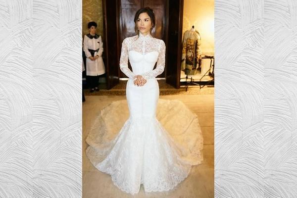 Gaun pengantin Lauren Sanchez buatan Dolce & Gabbana. (FOTO: INSTAGRAM) 