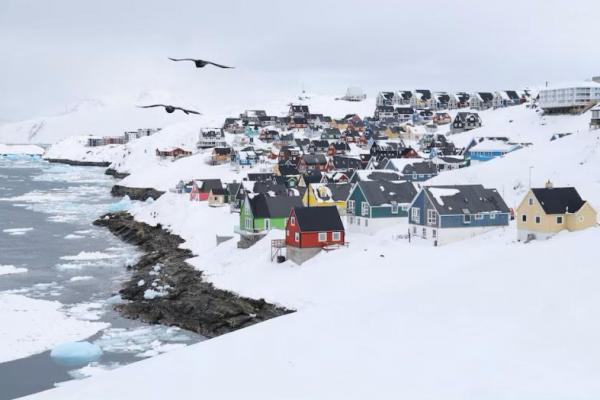 Pemandangan kota tua Nuuk, Greenland, 29 Maret 2025. REUTERS 