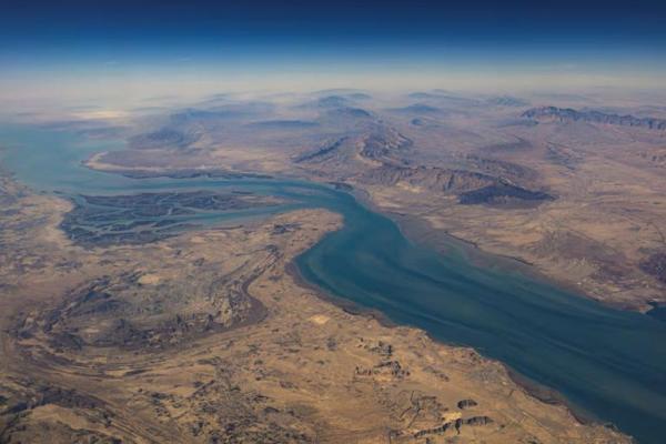 Pemandangan udara pantai-pantai Iran dan pulau Qeshm di selat Hormuz, 10 Desember 2023. REUTERS 