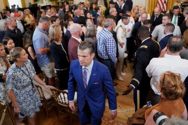 Menhan AS Pete Hegseth menghadiri acara yang diadakan oleh Presiden AS Donald Trump di Gedung Putih, Washington, AS, 26 Juni 2025. REUTERS 