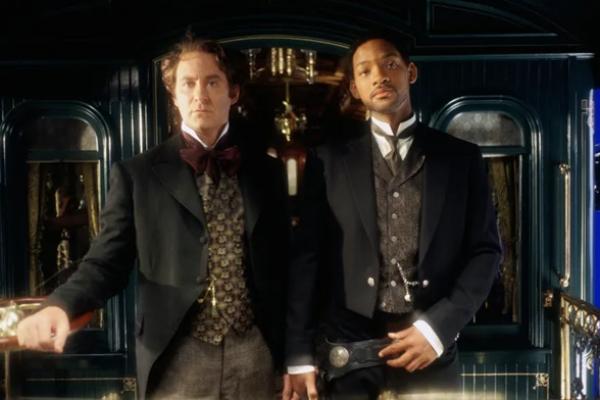 Aktor Amerika Will Smith sebagai Kapten James West dan Kevin Kline sebagai Marsekal AS Artemus Gordon dalam film Wild Wild West, 1998. (FOTO: GETTY IMAGE) 