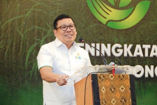 Kepala Badan Pangan Nasional/National Food Agency (NFA)  Arief Prasetyo Adi dalam Sarasehan Kemitraan Gula Nasional (SKGN) 2025 di Jakarta, pada Rabu (2/7/2025).(foto:NFA) 