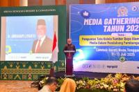 Ketua Badan Sosialisasi MPR, Ir. Abraham Liyanto Liyanto ketika membuka Media Gathering MPR RI Tahun 2025 di Aruna Senggigi, Lombok Barat, Nusa Tenggara Barat, Jumat malam (Foto: Humas MPR)