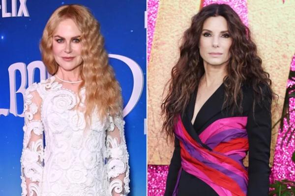 Nicole Kidman dan Sandra Bullock Berpelukan di Hari Pertama Syuting Practical Magic 2. (FOTO: GETTY IMAGE) 